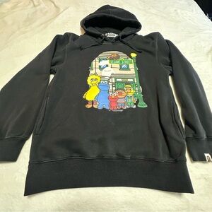 Black Sesame Street x A Bathing Ape Hoodie, XL fits like L